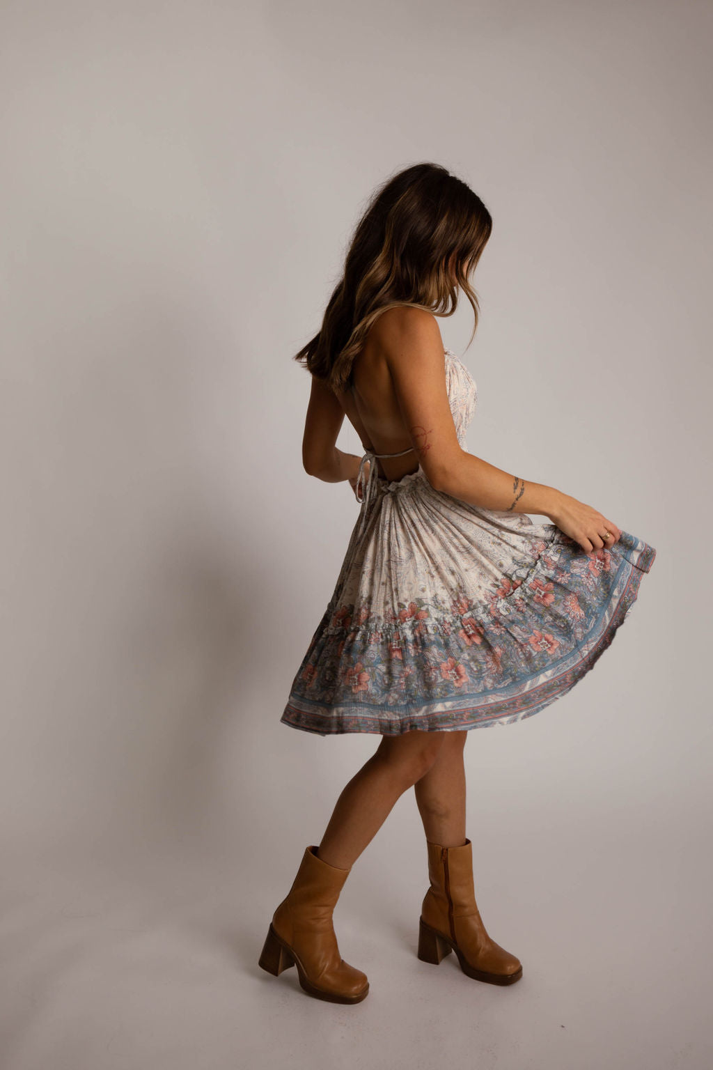 Boho Floral Trapeze Dress