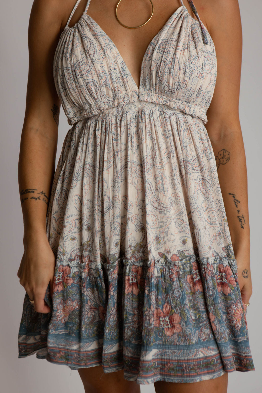 Boho Floral Trapeze Dress
