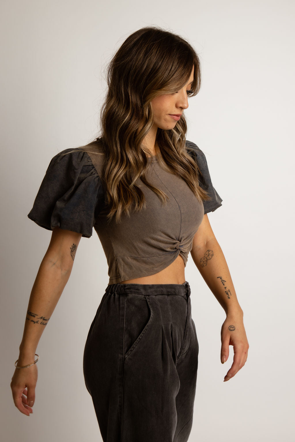 Dallas Puff Sleeve Crop Top