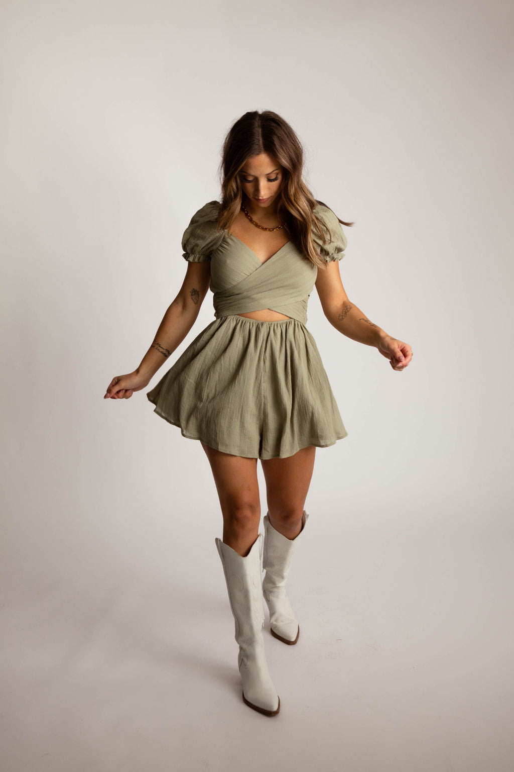 Matcha Cut-Out Romper