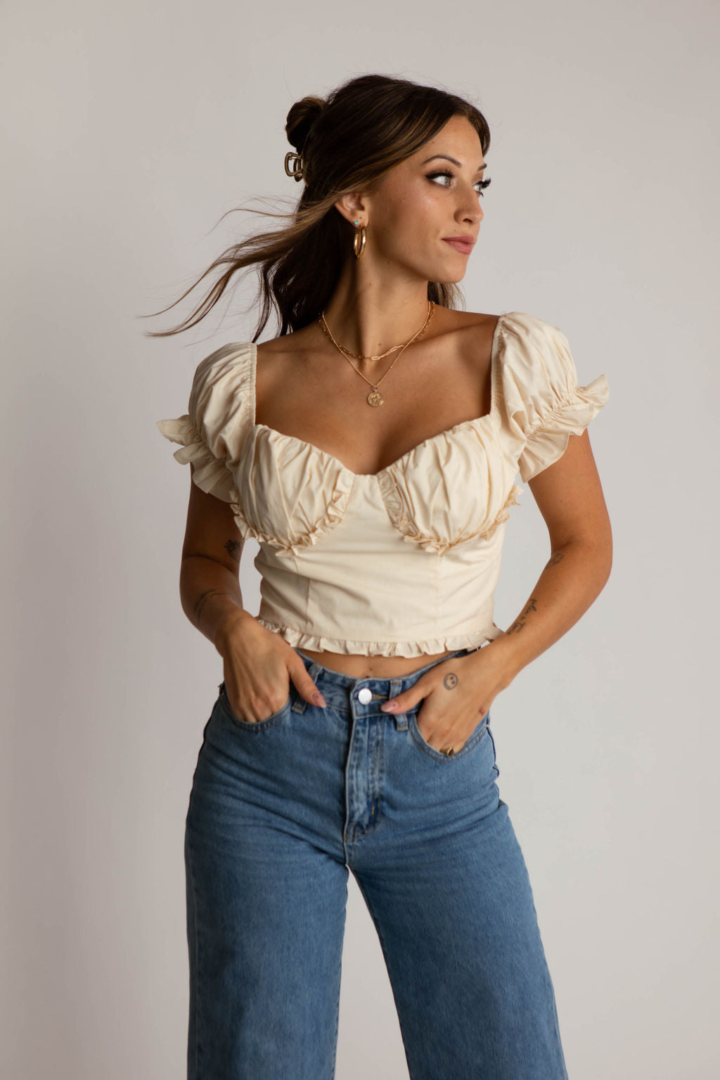 Daphne Ruched Crop Top