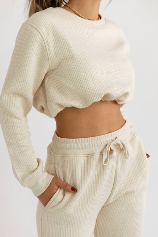 Dont Sweat It Cropped Bubble Pullover