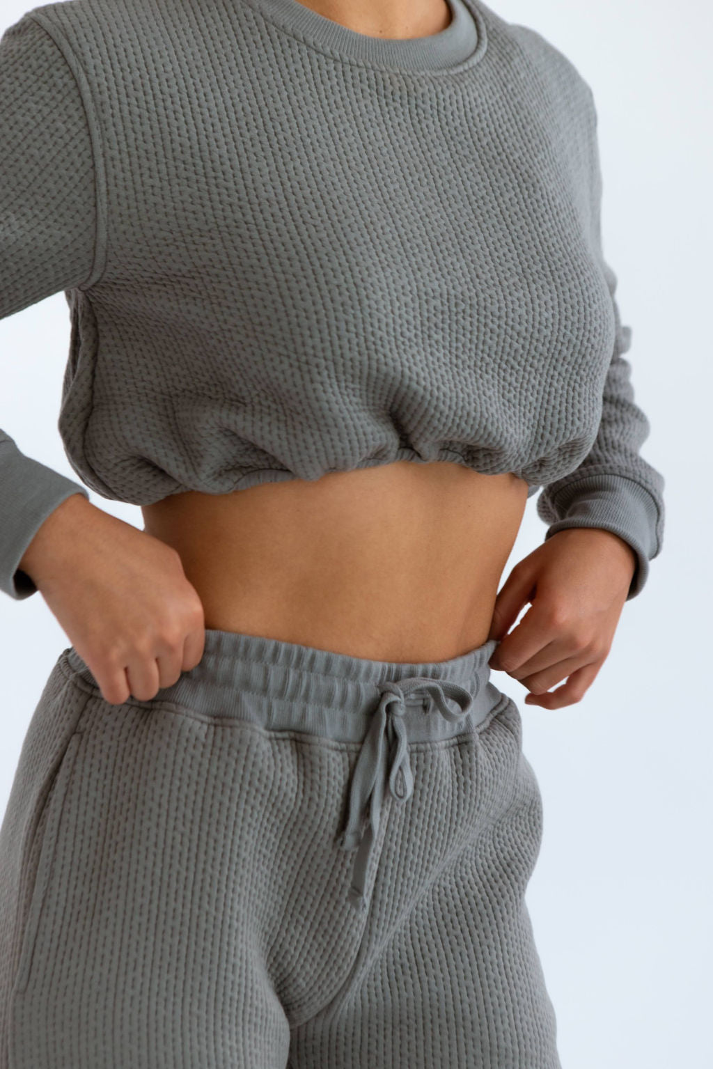 Dont Sweat It Cropped Bubble Pullover