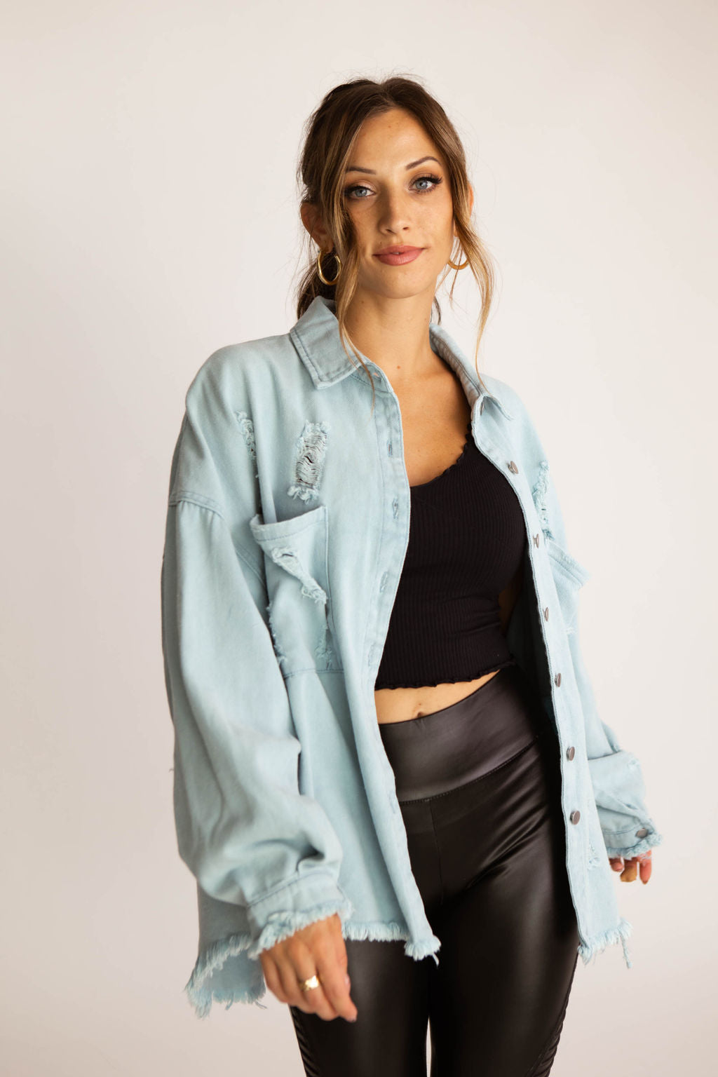 Mina Cotton Denim Shacket